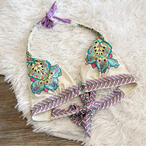 Victoria’s Secret Bikini Top Paisley Triangle Small 2000s - Picture 1 of 5